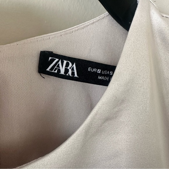 ZARA-ASYMMETRICAL Satin Tie Back Midi Sleeveless Dress (Size:Small) - Picture 9 of 9